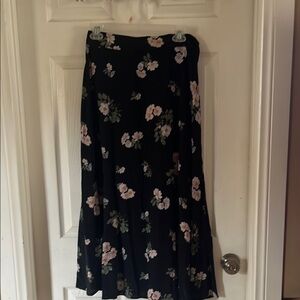 Floral Black Skirt